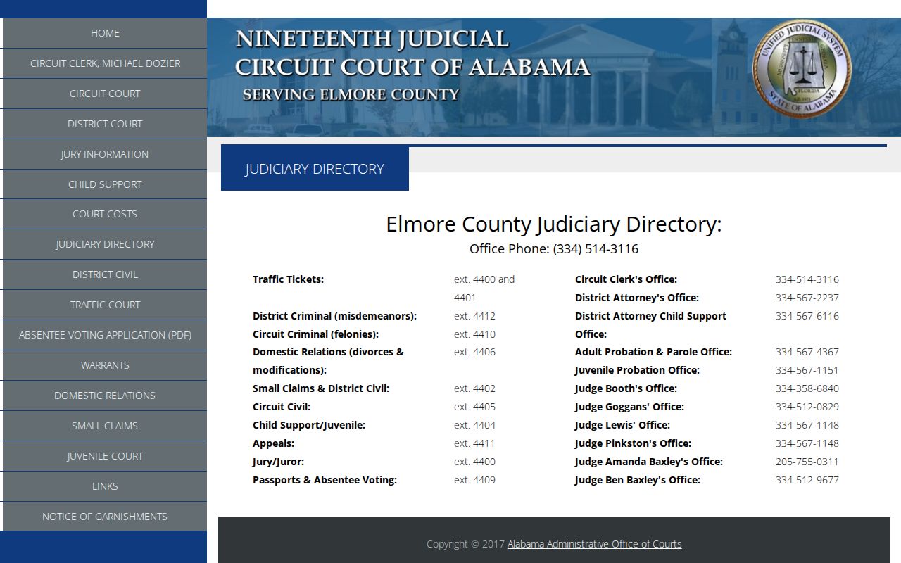 Elmore County arrest warrant criminal and warrants division directory