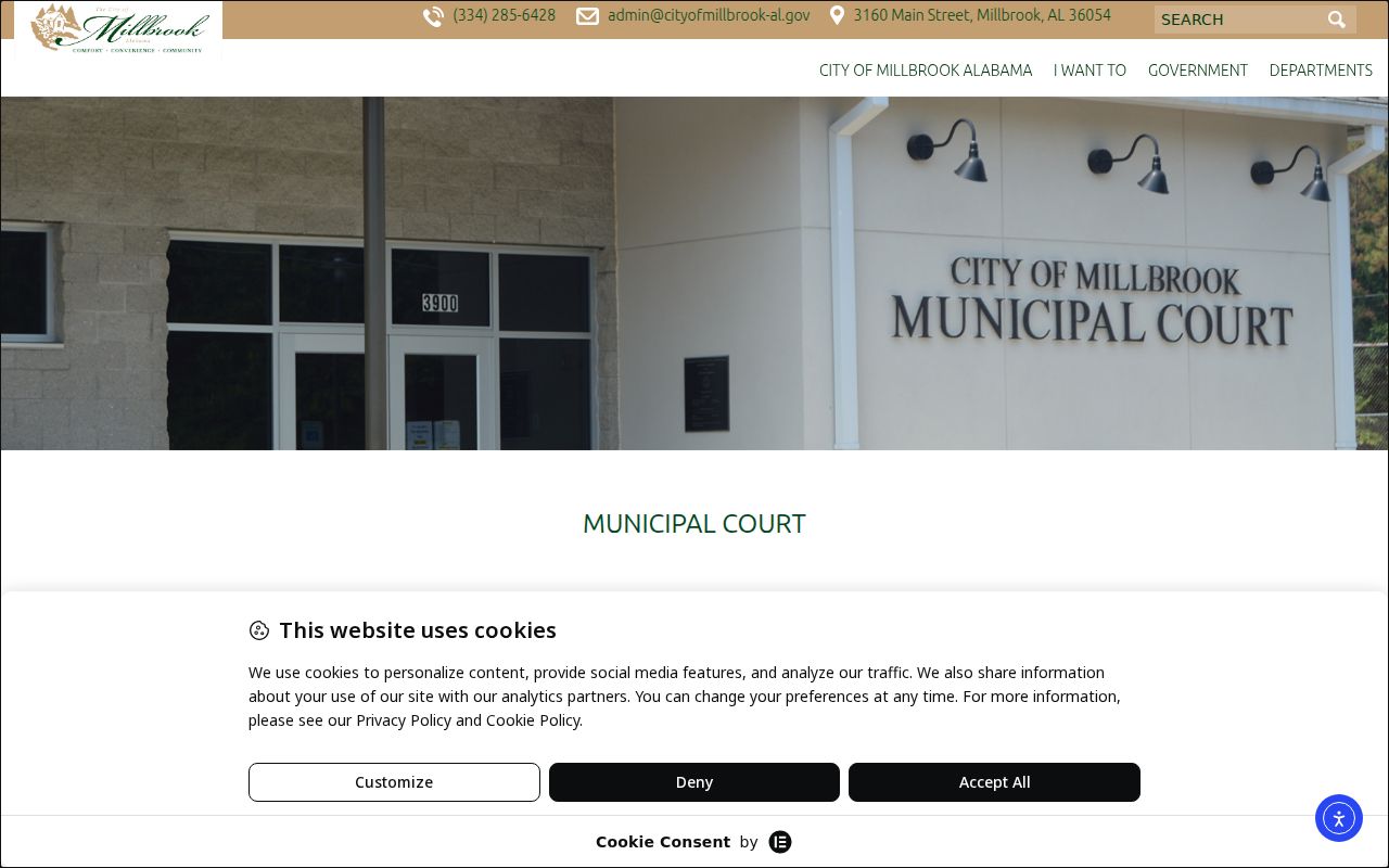 Millbrook municipal court for an Elmore County municipal warrant