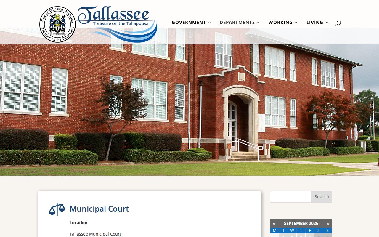 Tallassee municipal court contact for an Elmore County municipal warrant