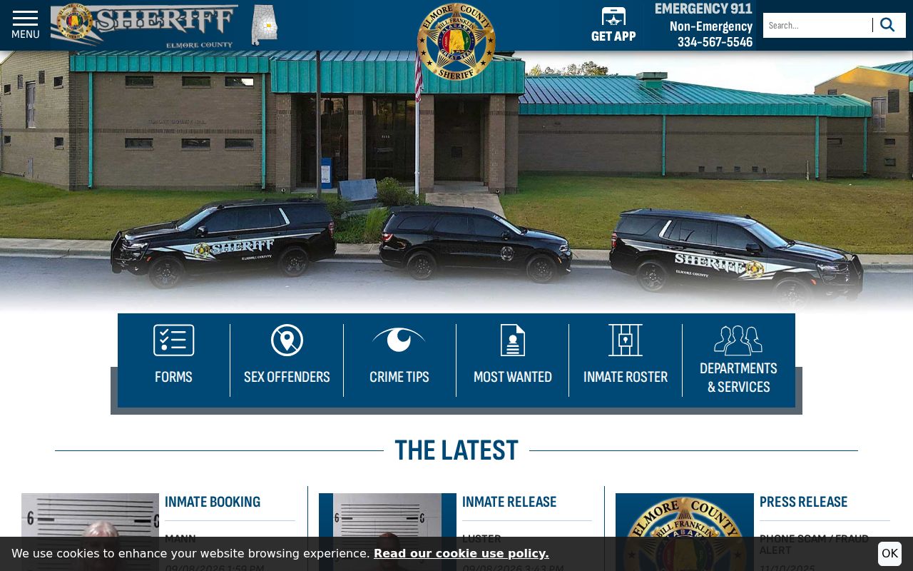 Elmore County Sheriff official homepage and public service links